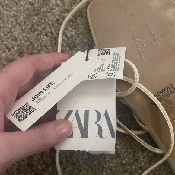 NWT Zara white heel strappy shoes size 6 - Picture 6 of 6